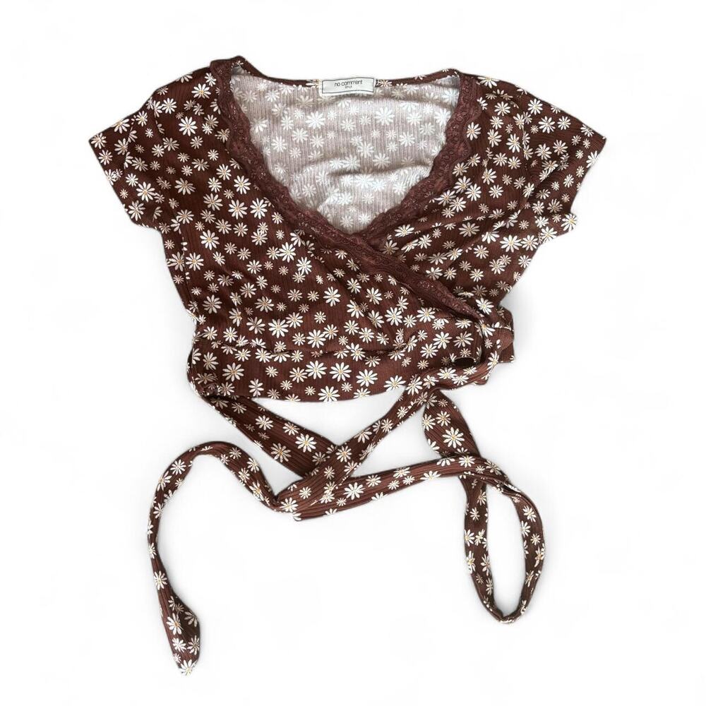 No comment brown white Size Large
